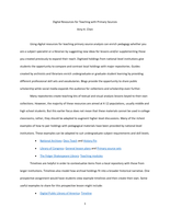 Methods to use Digital Resources to Teach Primary Sources