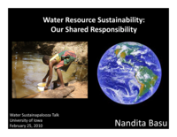 Water resource sustainability: our shared responsibility