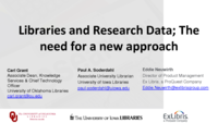 Libraries and research data: The need for a new approach