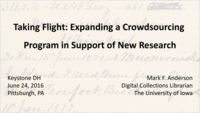 Taking Flight: Expanding a Crowdsourcing Program in Support of New Research