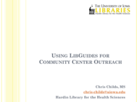 Using LibGuides for Community Center Outreach