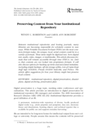 Preserving Content from Your Institutional Repository