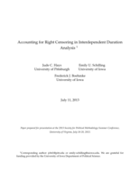 Accounting for Right Censoring in Interdependent Duration Analysis