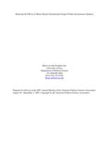 Reducing the Effects of Moral Hazard: Institutional Designs Within International Alliances