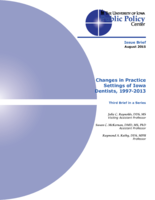 Changes in practice settings of Iowa dentists, 1997-2013: Third brief in a series