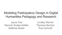 Modelling Participatory Design in Digital Humanities Pedagogy and Research