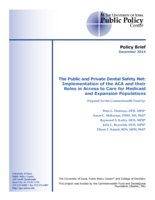 The Public and Private Dental Safety Net: Implementation of the ACA and their  Roles in Access to Care for Medicaid  and Expansion Populations
