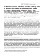 FOXE1 association with both isolated cleft lip with or without cleft palate, and isolated cleft palate