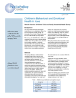 Children’s Behavioral and Emotional Health in Iowa