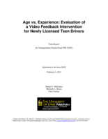 Age vs. experience-evaluation of a video feedback intervention for newly licensed teen drivers