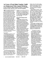The Future of Rural Water Supplies: Health and Infrastructure Policy Issues Workshop