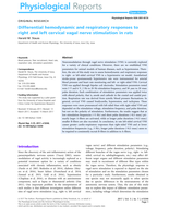 Differential hemodynamic and respiratory responses to right and left cervical vagal nerve stimulation in rats