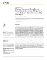 Effects of Transcranial Direct Current Stimulation on the Control of Finger Force during Dexterous Manipulation in Healthy Older Adults