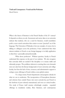 Truth and Consequences: French and the Profession