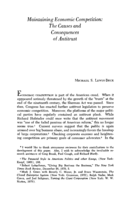 Maintaining Economic Competition: the Causes and Consequences of Antitrust
