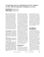 Comparing Caucus and Registered Voter Support for the 2008 Presidential Candidates in Iowa
