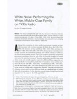 White Noise: Performing the White, Middle-Class Family on 1930s Radio