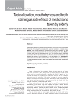 Taste alteration, mouth dryness and teeth staining as side effects of medications taken by elderly