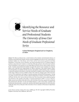Identifying the Resources and Service Needs of Graduate and Professional Students: The University of Iowa User Needs of Graduate Professional Series