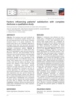 Factors influencing patients’ satisfaction with complete dentures: a qualitative study