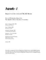 hawk-i. Impact on Access and Health Status. Second Evaluation Report to The hawk-i Clinical Advisory Committee