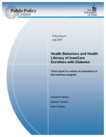 Health Behaviors and Health Literacy of IowaCare Enrollees with Diabetes: Third report in a series of evaluations of the IowaCare program