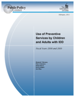 Use of Preventive Services by Children and Adults with IDD: Fiscal Years 2008 and 2009