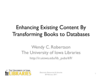 Enhancing Existing Content By Transforming Books to Databases