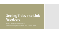 Getting Titles into Link Resolvers
