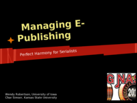 Managing e-Publishing: Perfect harmony for serialists