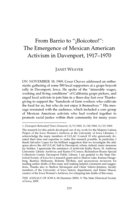 From Barrio to "¡Boicoteo!": The Emergence of Mexican  American Activism in Davenport, 1917-1970