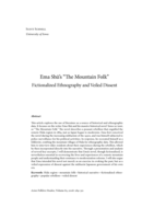 Ema Shu’s "The Mountain Folk": Fictionalized Ethnography and Veiled Dissent.