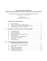 Iowa's Homestead Exemption: Three Decades of Bankruptcy Court Application and Development