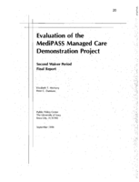 Evaluation of the MediPASS Managed Care Demonstration Project. Second Waiver Period. Final Report