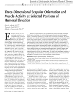 Three-Dimensional Scapular Orientation and Muscle Activity at Selected Positions of Humeral Elevation