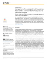Comparison of neurological health outcomes between two adolescent cohorts exposed to pesticides in Egypt