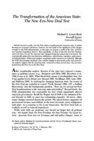 The Transformation of the American State: the New Era-New Deal Test