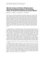 Minority Voices and Citizen Attitudes About Government Responsiveness in the American States: Do Social and Institutional Context Matter?