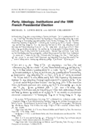 Party Ideology Institutions and the 1995 French Presidential Election