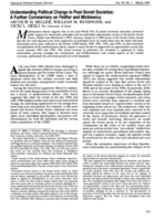 Understanding Political Change in Post-Soviet Societies: a Further Commentary On Finifter and Mickiewicz