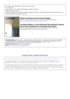 Test-Retest Reliability of a Self-Administered Musculoskeletal Symptoms and Job Factors Questionnaire Used in Ergonomics Research.