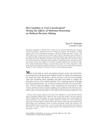 Hot Cognition or Cool Consideration? Testing the Effects of Motivated Reasoning on Political Decision Making