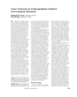 Voter Turnout in Undergraduate Student Government Elections