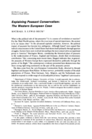 Explaining Peasant Conservatism: The Western European Case