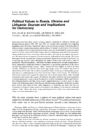 Political Values in Russia, Ukraine and Lithuania: Sources and Implications for Democracy