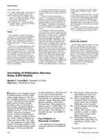 Correlates of Publication Success: Some AJPS Results