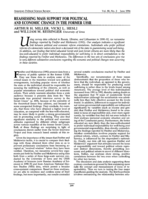Reassessing Mass Support For Political and Economic Change in the Former USSR