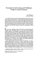 Preemptive Fund-Raising and Challenger Profile in Senate Elections