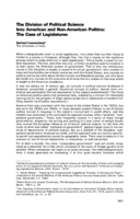 The Division of Political Science Into American and Non-American Politics: the Case of Legislatures