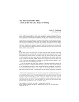You Must Remember This: A Test of the On-Line Model of Voting